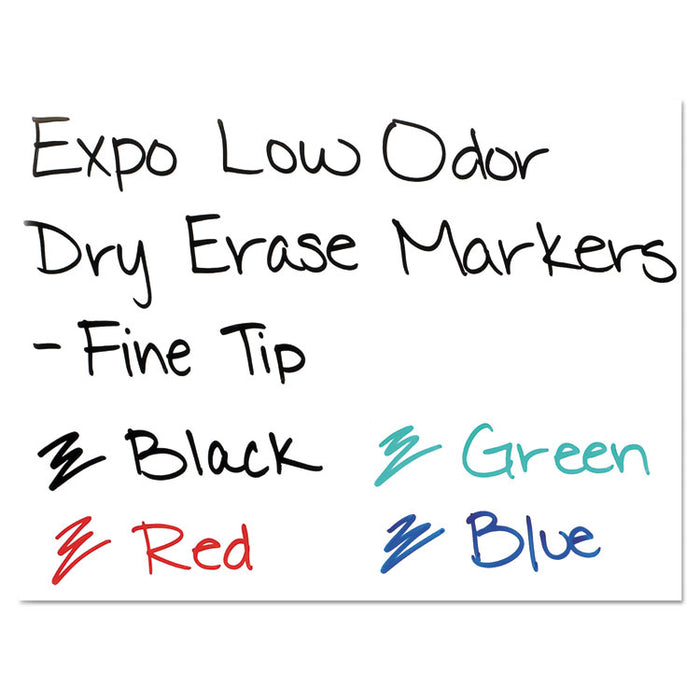 Low-Odor Dry-Erase Marker, Fine Bullet Tip, Blue, Dozen