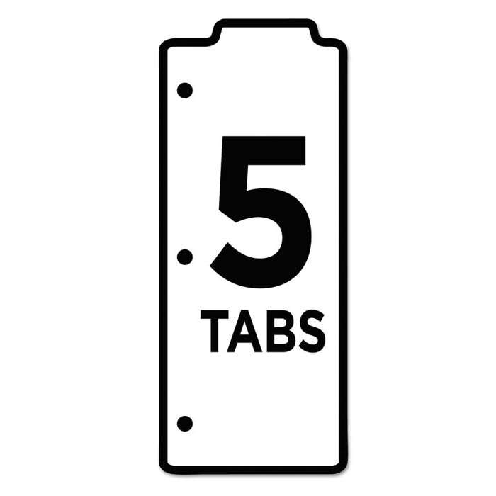 Tabbed Snap-In Bookmark Plastic Dividers, 5-Tab, 11.5 x 3, Assorted Prints, 1 Set