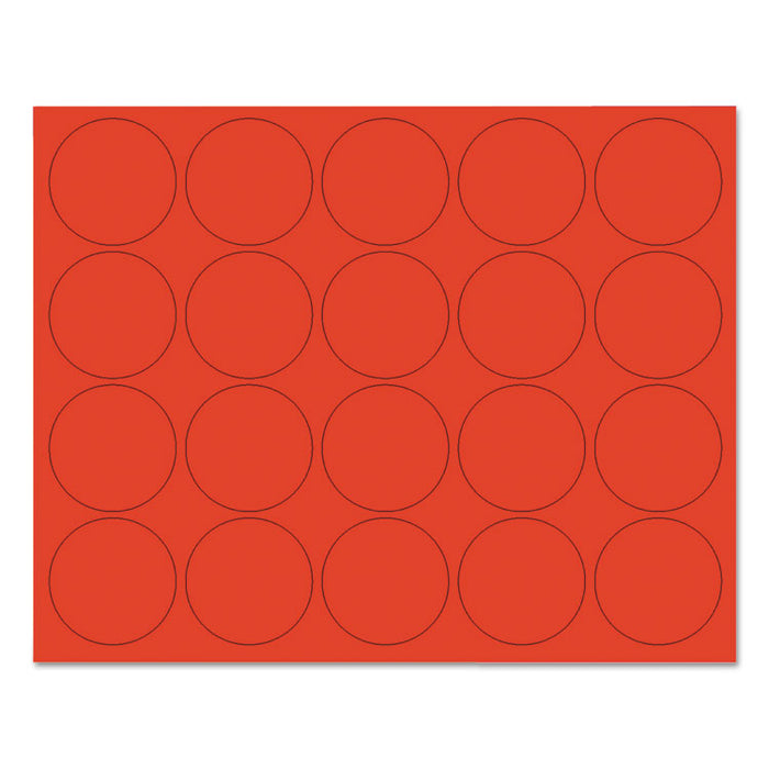 Interchangeable Magnetic Board Accessories, Circles, Red, 3/4", 20/Pack