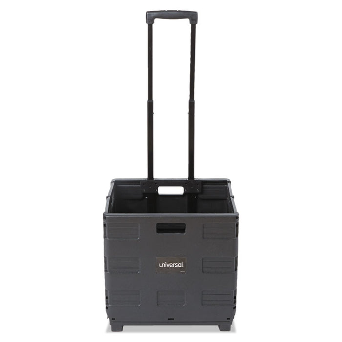 Collapsible Mobile Storage Crate, 18 1/4 x 15 x 18 1/4 to 39 3/8, Black