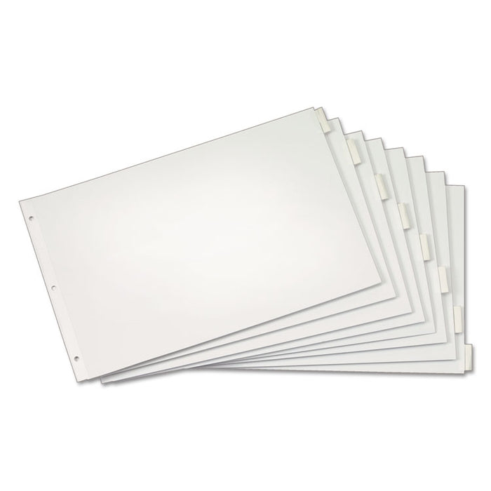 Paper Insertable Dividers, 8-Tab, 11 x 17, White, 1 Set