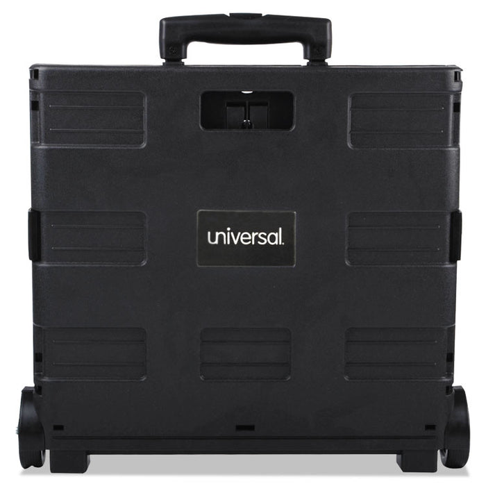 Collapsible Mobile Storage Crate, 18 1/4 x 15 x 18 1/4 to 39 3/8, Black