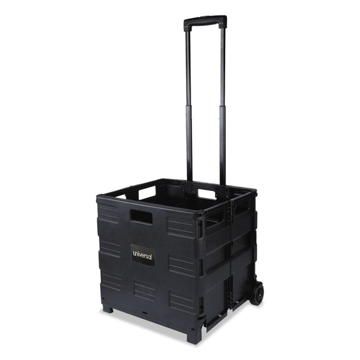 Collapsible Mobile Storage Crate, 18 1/4 x 15 x 18 1/4 to 39 3/8, Black