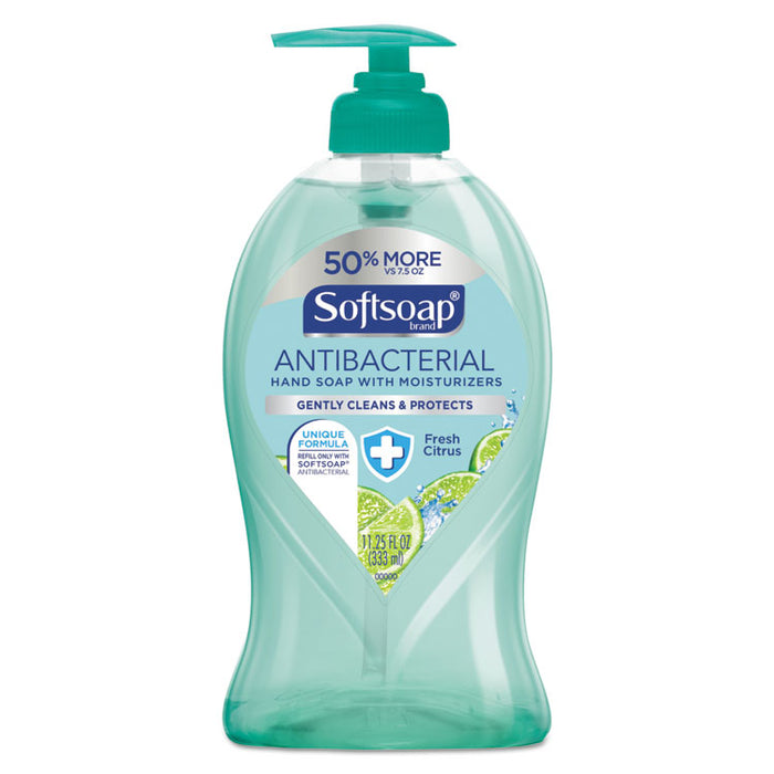 Antibacterial Hand Soap, Fresh Citrus, 11.25 oz Pump Bottle, 6/Carton