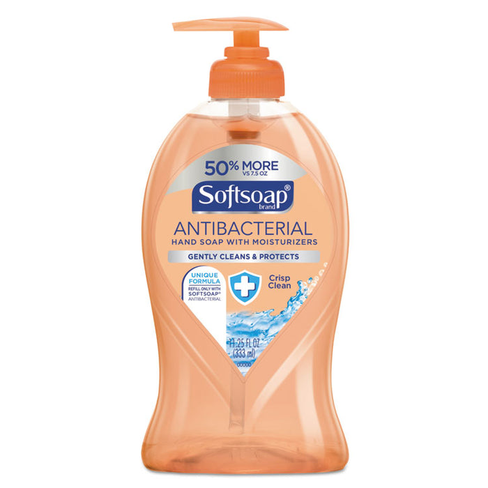 Antibacterial Hand Soap, Crisp Clean, 11.25 oz Pump Bottle, 6/Carton