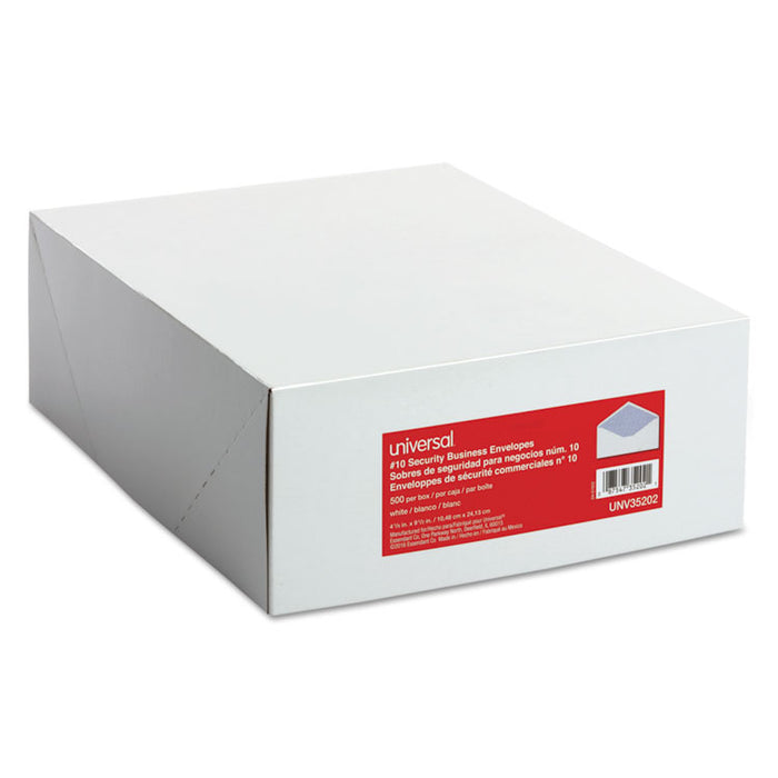 Business Envelope, #10, Commercial Flap, Gummed Closure, 4.13 x 9.5, White, 500/Box