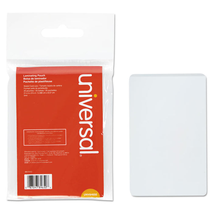 Laminating Pouches, 5 mil, 2.13" x 3.38", Matte Clear, 25/Pack