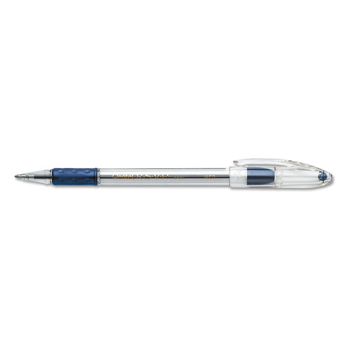 R.S.V.P. Ballpoint Pen, Stick, Medium 1 mm, Blue Ink, Clear/Blue Barrel, Dozen