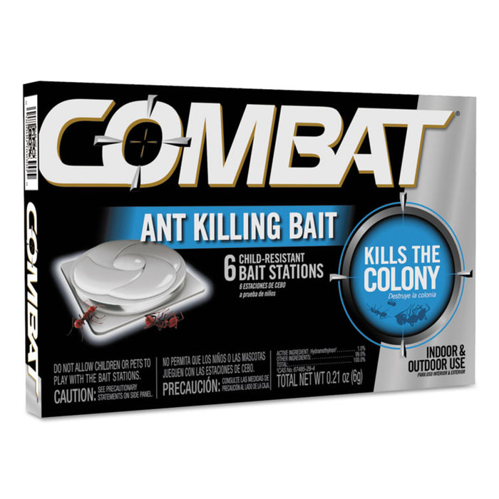 Combat Ant Killing System, Child-Resistant, Kills Queen and Colony, 6/Box, 12 Boxes/Carton