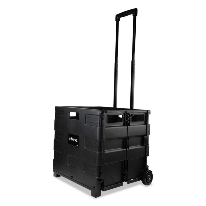 Collapsible Mobile Storage Crate, 18 1/4 x 15 x 18 1/4 to 39 3/8, Black