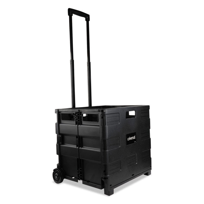 Collapsible Mobile Storage Crate, 18 1/4 x 15 x 18 1/4 to 39 3/8, Black