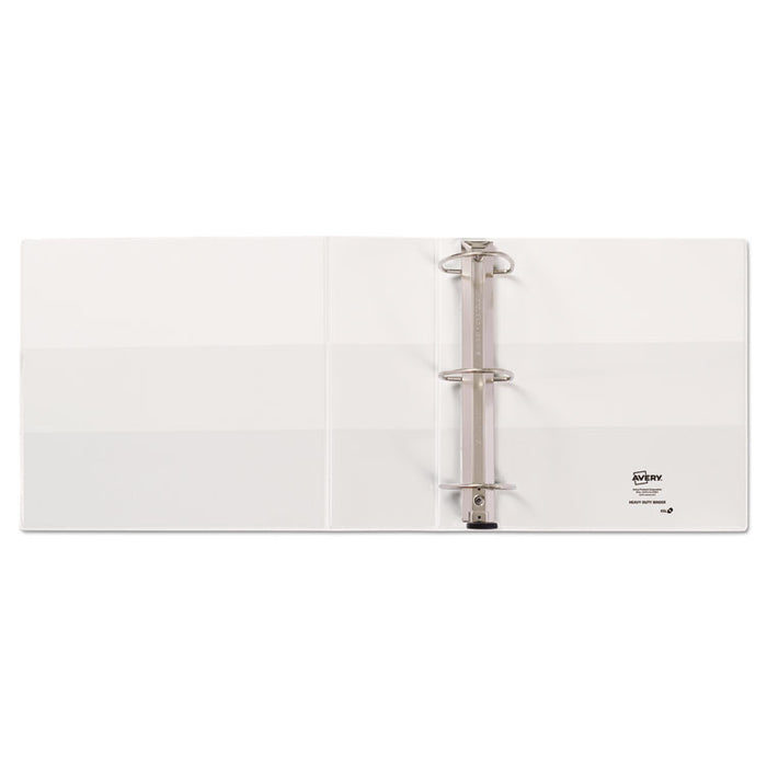 Heavy-Duty View Binder with DuraHinge and Locking One Touch EZD Rings, 3 Rings, 4" Capacity, 11 x 8.5, White