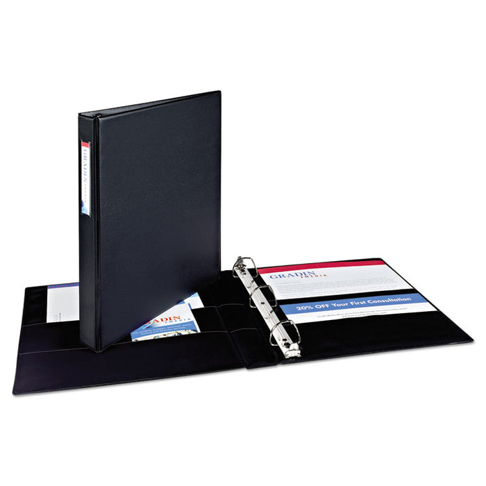 Durable Non-View Binder with DuraHinge and EZD Rings, 3 Rings, 1" Capacity, 11 x 8.5, Black