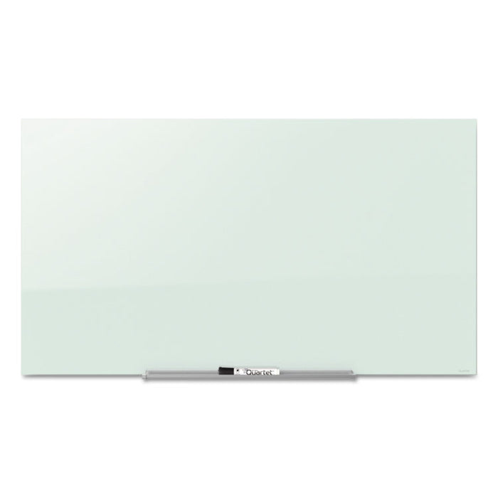 InvisaMount Magnetic Glass Marker Board, Frameless, 39" x 22", White Surface