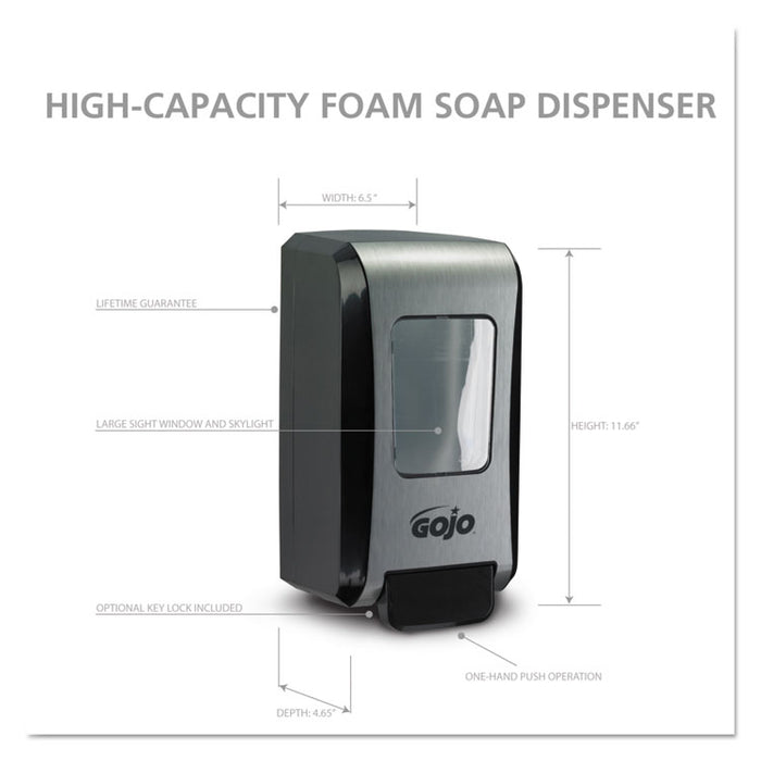 FMX-20 Soap Dispenser, 2000 mL, 6.5" x 4.7" x 11.7", Black/Chrome, 6/Carton