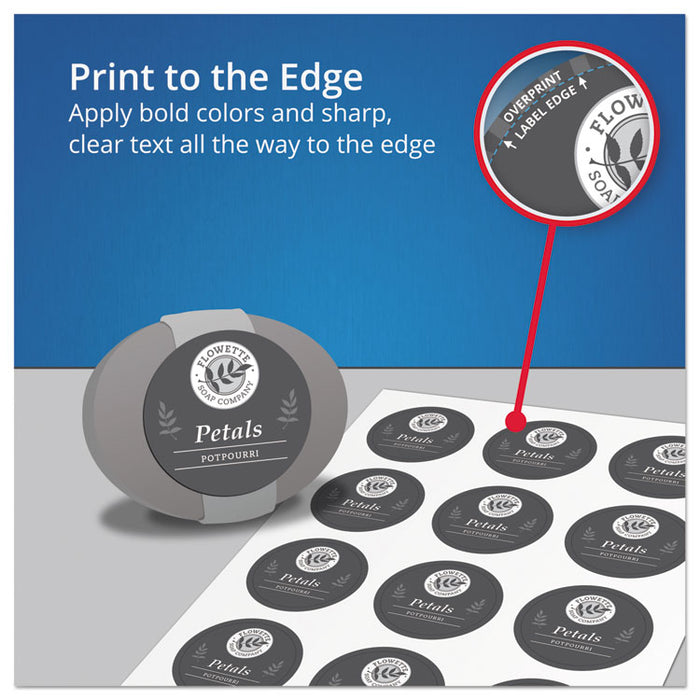 Removable Print-to-the-Edge White Labels w/ Sure Feed, 3 1/2 x 4 3/4, 32/Pack