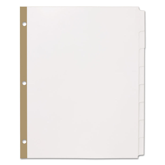 Index Dividers with White Labels, 8-Tab, 11 x 8.5, White, 5 Sets