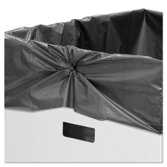 Waste and Recycling Bin, 42 gal, White, 10/Carton