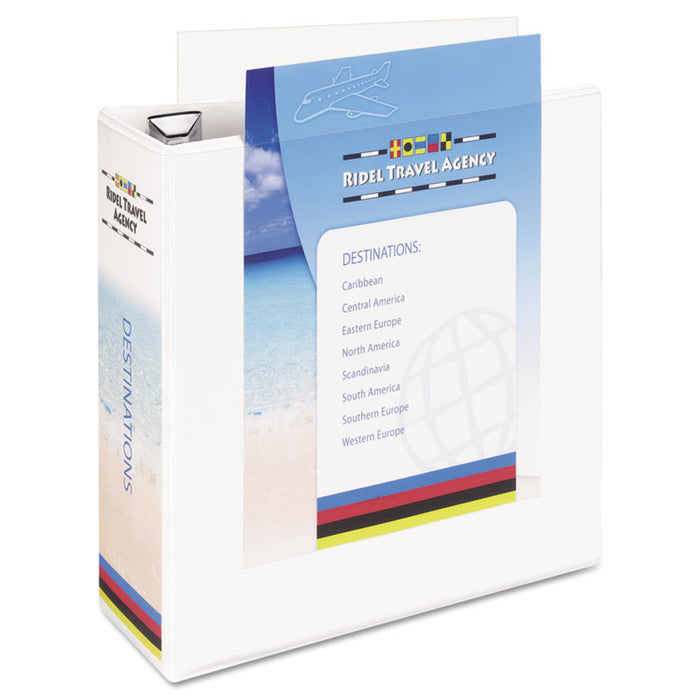 Heavy-Duty View Binder with DuraHinge and Locking One Touch EZD Rings, 3 Rings, 4" Capacity, 11 x 8.5, White