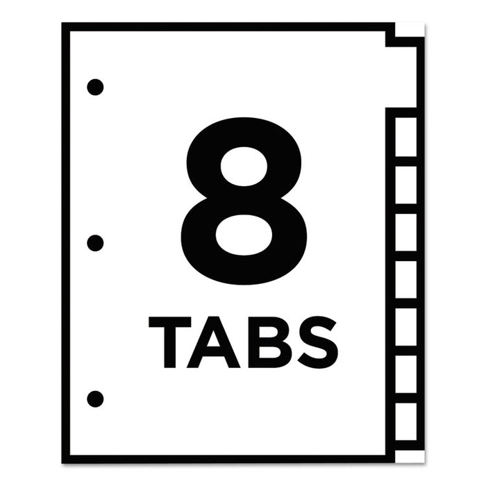 Table 'n Tabs Dividers, 8-Tab, 1 to 8, 11 x 8.5, White, 1 Set