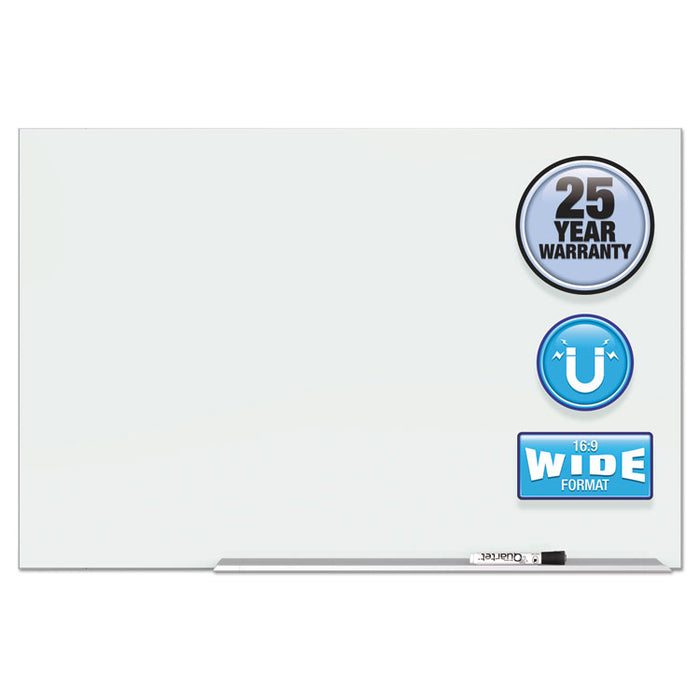 Element Framed Magnetic Glass Dry-Erase Boards, 74" x 42", Aluminum Frame