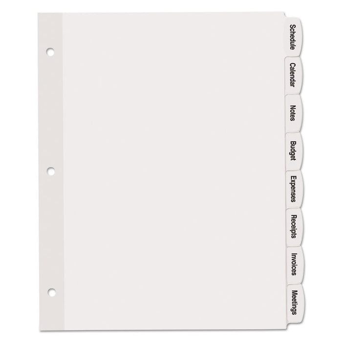 Big Tab Printable White Label Tab Dividers, 8-Tab, Letter, 20 per pack