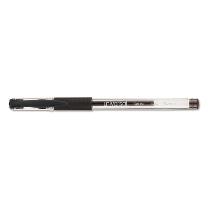 Comfort Grip Stick Gel Pen, Medium 0.7mm, Black Ink, Clear Barrel, 60/Pack