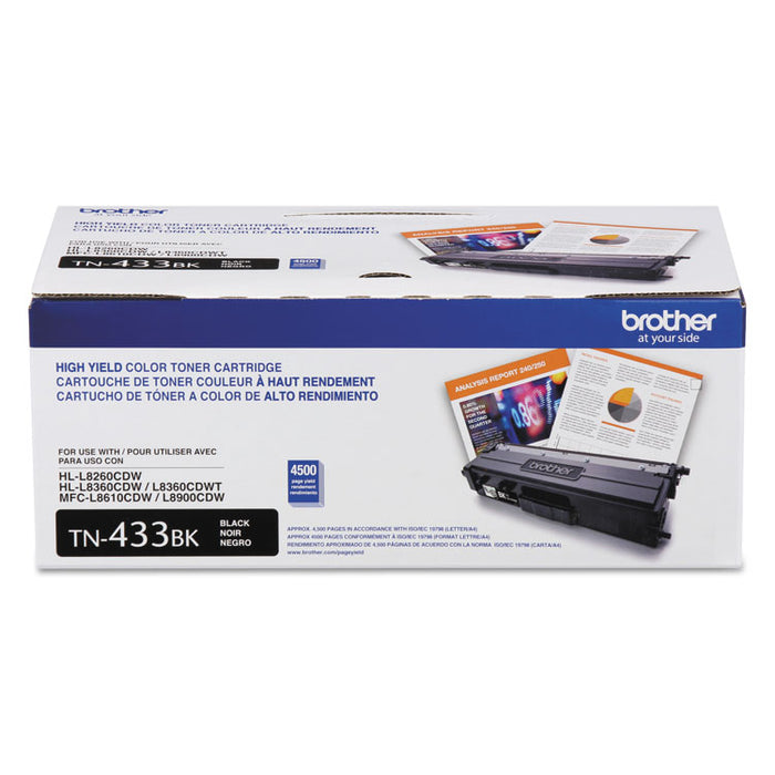 TN433BK High-Yield Toner, 4,500 Page-Yield, Black