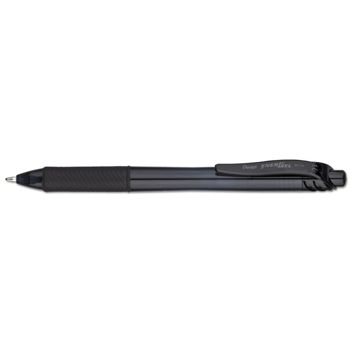 EnerGel-X Gel Pen, Retractable, Bold 1 mm, Black Ink, Smoke Barrel, Dozen