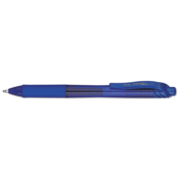 EnerGel-X Gel Pen, Retractable, Bold 1 mm, Blue Ink, Translucent Blue Barrel, Dozen