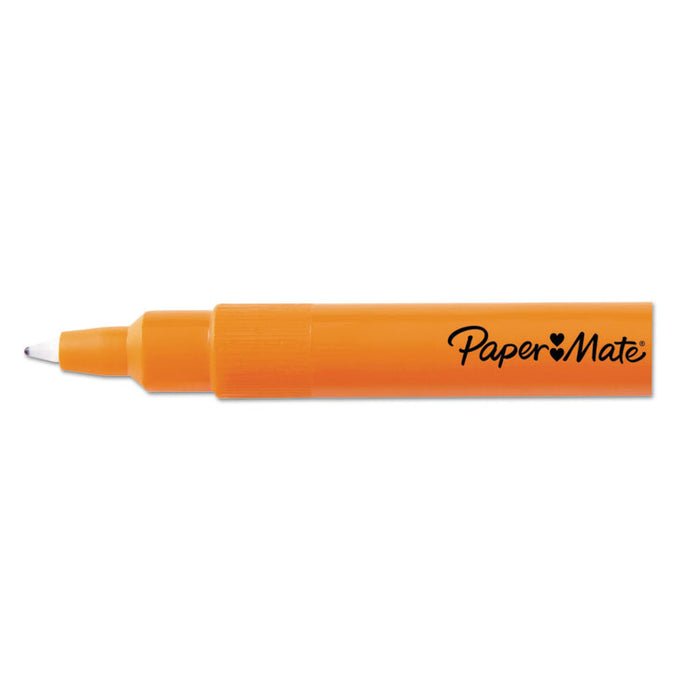 Handwriting Triangular Plastic Point Pen, 0.7mm, Black Ink, Orange Barrel, 24/Pack