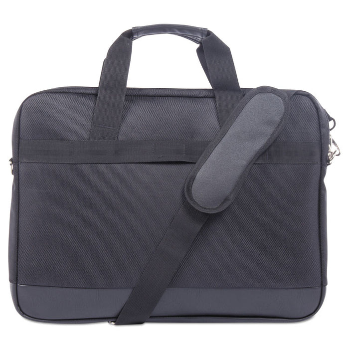 Gregory Executive Briefcase, 18" x 9" x 18", Nylon/Synthetic Leather, Black