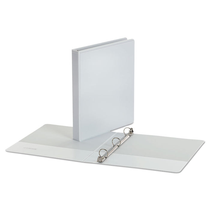 Economy Round Ring View Binder, 3 Rings, 1" Capacity, 11 x 8.5, White