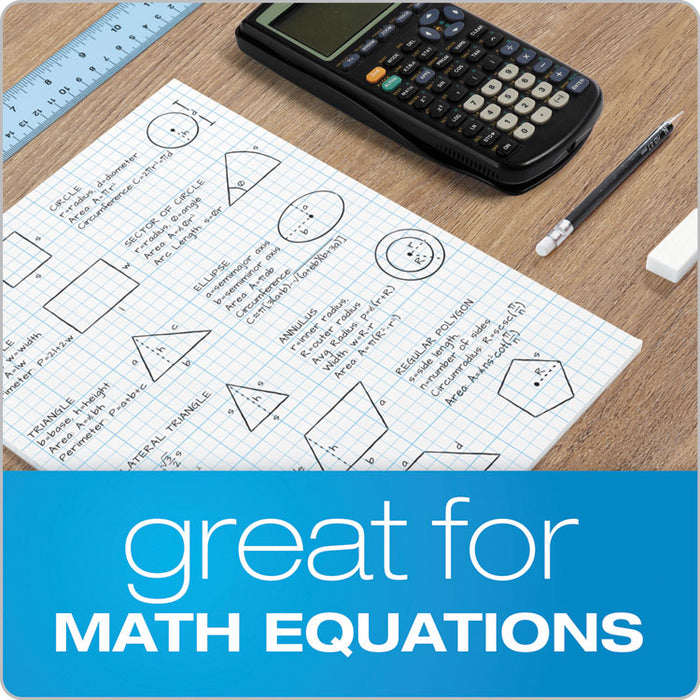 Cross Section Pads, 5 sq/in Quadrille Rule, 8.5 x 11, White, 50 Sheets