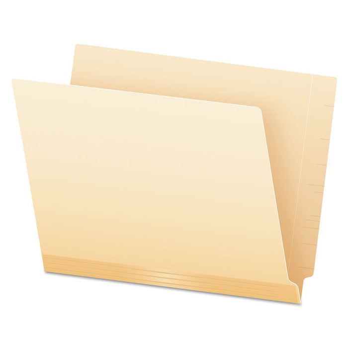 Manila Laminated Spine Shelf File Folders, Straight Tab, Letter Size, 100/Box