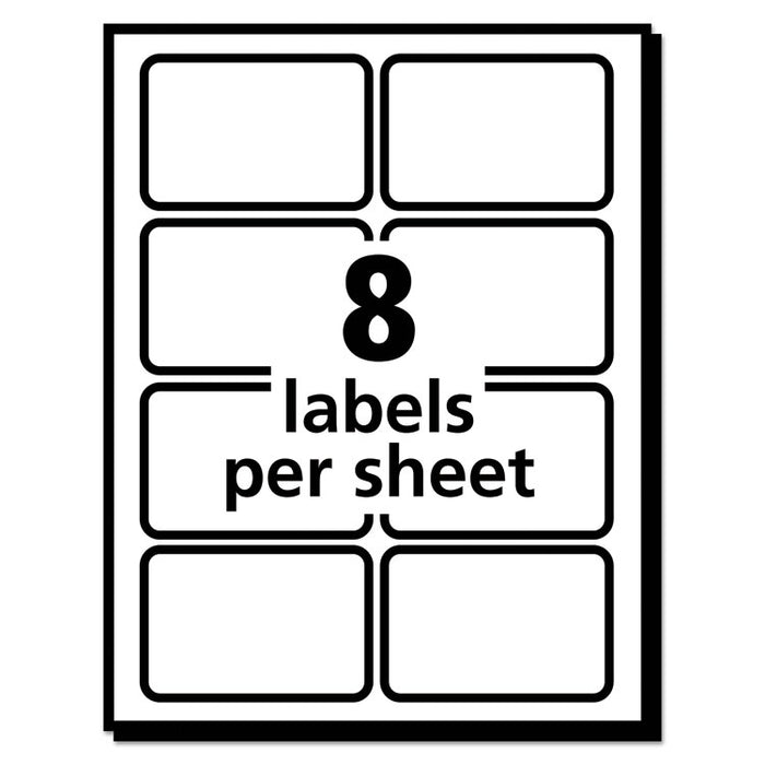 EcoFriendly Adhesive Name Badge Labels, 3.38 x 2.33, White, 160/Box