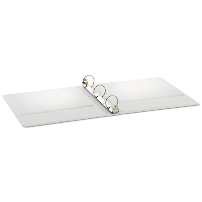 Treated Binder ClearVue Locking Round Ring Binder, 3 Rings, 1.5" Capacity, 11 x 8.5, White