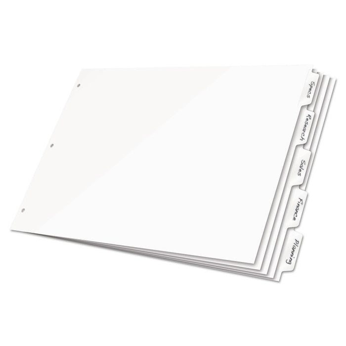 Write 'n Erase Tabloid Index Dividers, 8-Tab, 11 x 17, White, 1 Set