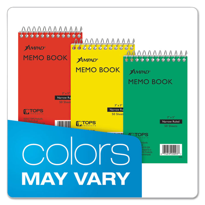 Memo Books, Narrow Rule, 3 x 5, White, 50 Sheets