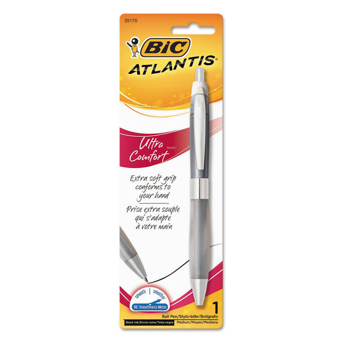 Atlantis Ultra Comfort Retractable Ballpoint Pen, 1mm, Black Ink, Assorted Barrel Colors