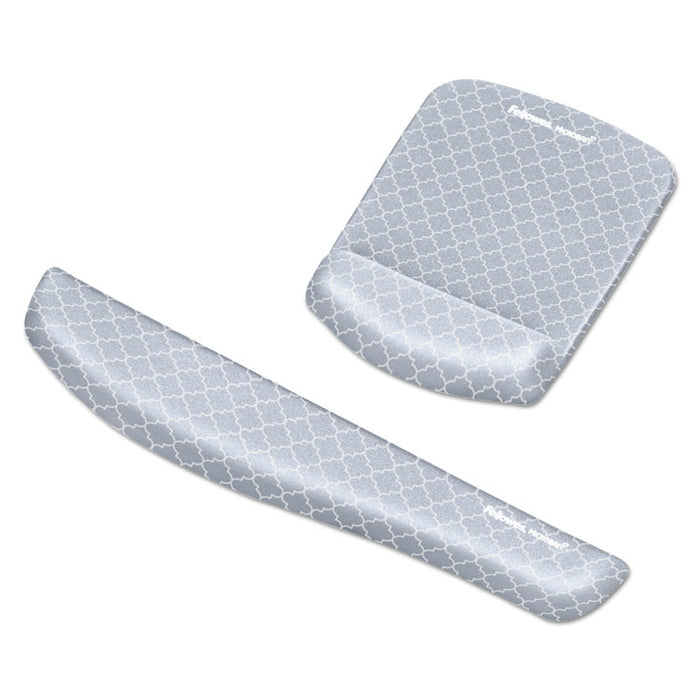 PlushTouch Mouse Pad with Wrist Rest, 7.25 x 9.37, Lattice Design