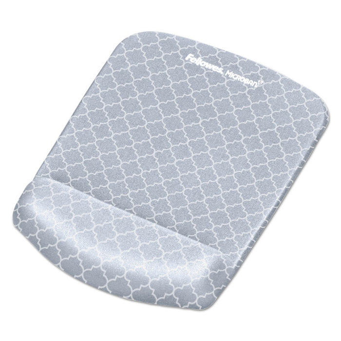 PlushTouch Mouse Pad with Wrist Rest, 7.25 x 9.37, Lattice Design