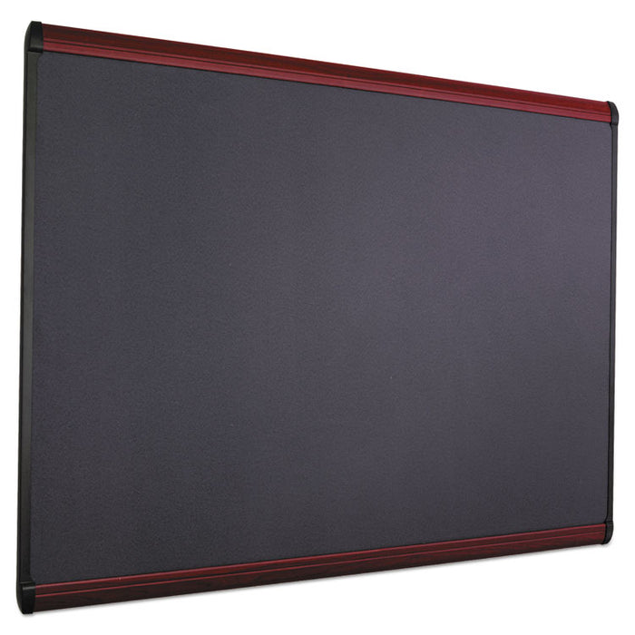 Prestige Plus Magnetic Fabric Bulletin Board, 36 x 24, Mahogany Frame