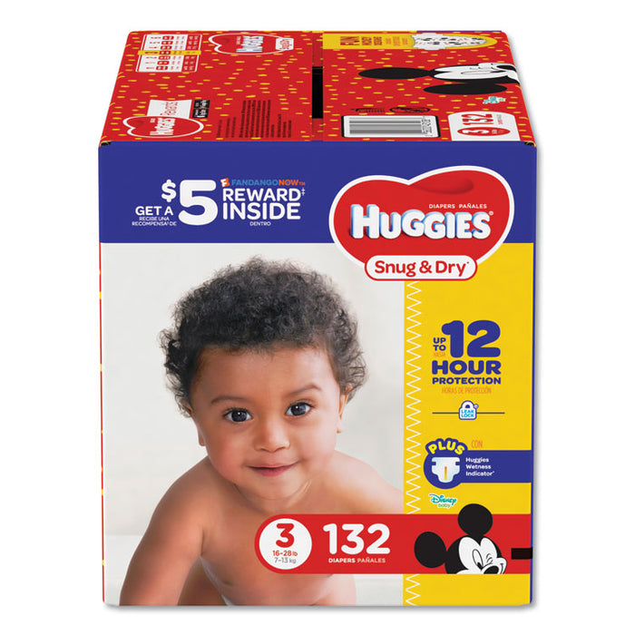 Snug and Dry Diapers, Size 3, 16 lbs to 28 lbs, 132/Pack