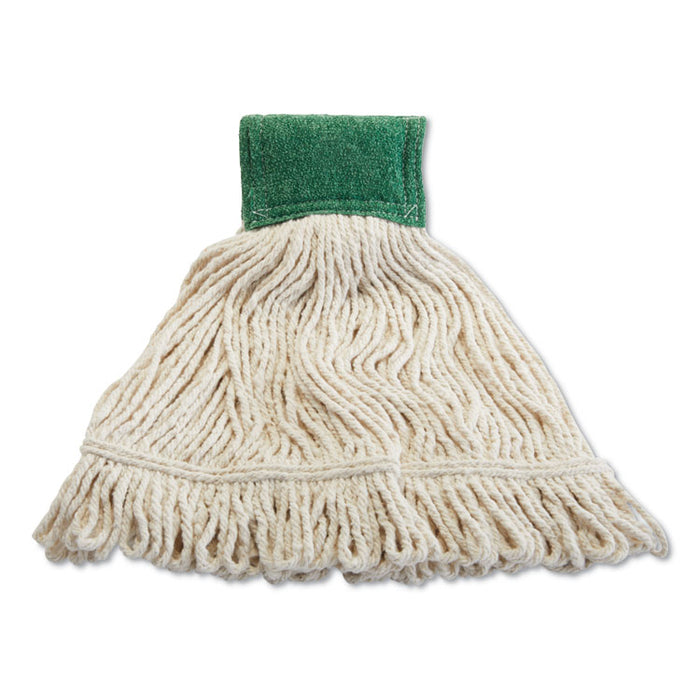 Scrubbing Wet Mop, Cotton/Synthetic Blend, 19" x 6", White