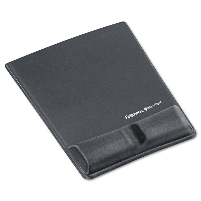 Memory Foam Wrist Support with Attached Mouse Pad, 8.25 x 9.87, Graphite