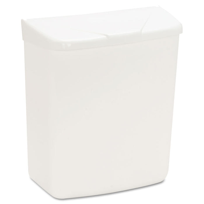 Wall Mount Sanitary Napkin Receptacle-ABS, PPC Plastic, 1 gal, White