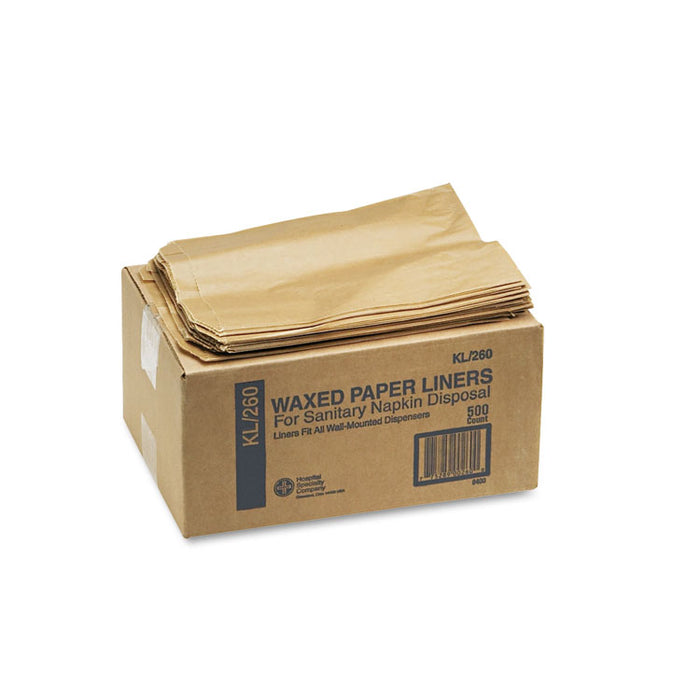 Napkin Receptacle Liners, 7.5" x 3" x 10.5", Brown, 500/Carton