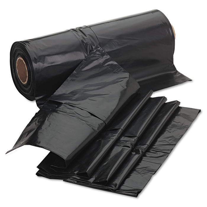 Industrial Drum Liners, Rolls, 60 gal, 2.7 mil, 38" x 63", Black, 50/Carton