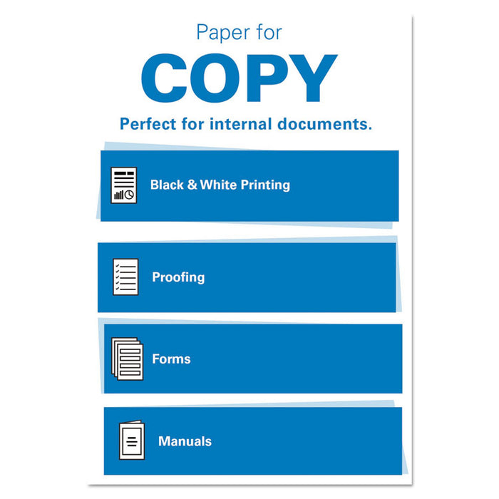 Copy Plus Print Paper, 92 Bright, 20 lb Bond Weight, 8.5 x 11, White, 500 Sheets/Ream, 10 Reams/Carton